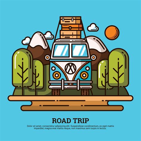 Road Trip Illustration | Graphic design illustration, Illustration, Outline illustration