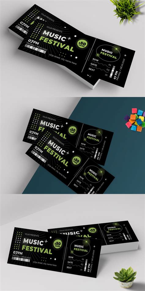 Music Festival Ticket Template #379047 - TemplateMonster