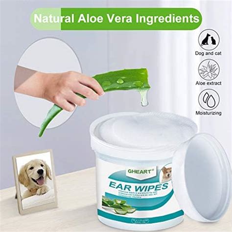 GHEART Dog Ear Wipes, Ear Cleaner Pads for Dogs and Cats, Ear Wipes for Dogs - 100 Ultra Soft ...