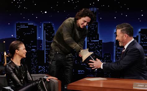 Timothee Chalamet & ‘Dune’ Cast React to Viral Popcorn Bucket During Hilarious ‘Kimmel ...