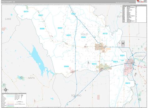 Yolo County, CA Wall Map Premium Style by MarketMAPS