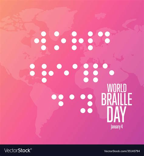 World braille day january 4 holiday concept Vector Image