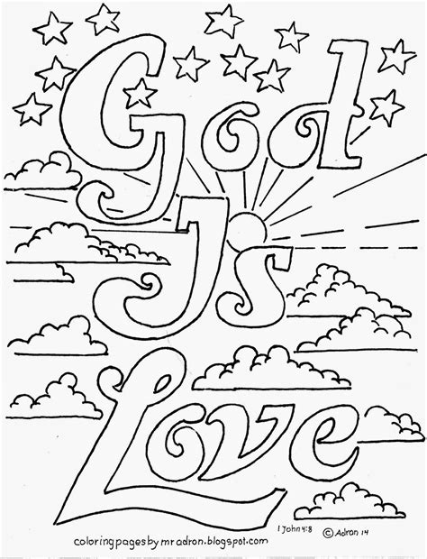 Coloring Pages for Kids by Mr. Adron: God Is Love Printable, Free Kid's Coloring Page. 1 ...