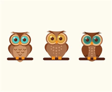 Free Vector Cartoon Owl Set Vector Art & Graphics | freevector.com