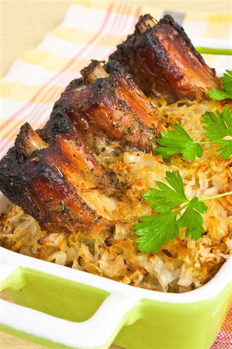 Spare Ribs Baked in Sauerkraut Stock Photo - Image of polish, meat: 23563040