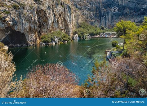 Lake Vouliagmeni, Vouliagmeni, Greece Editorial Image - Image of european, lounger: 264495750