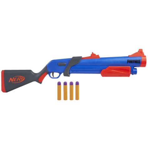 HASBRO NERF FORTNITE PUMP SG BLASTER, BLASTER CON AZIONE A POMPA A RETRORICARICA, 4 DARDI NERF ...