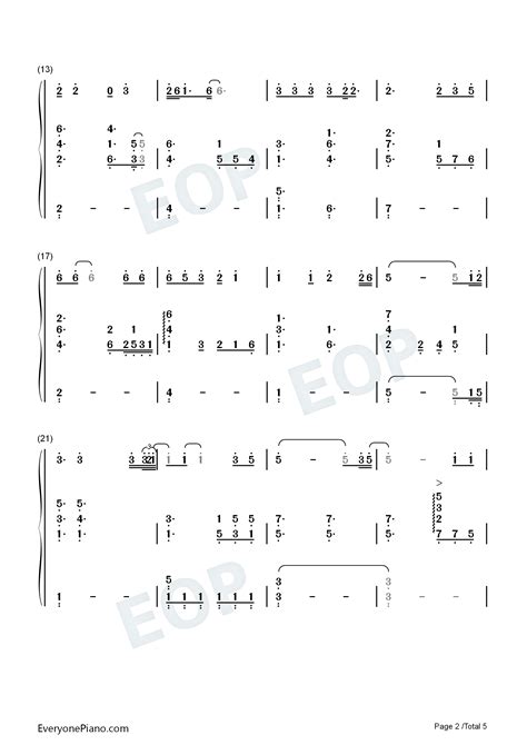 Angel-City of Angels Theme Numbered Musical Notation Preview -EOP Online Music Stand