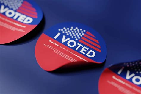 I Voted Sticker Mockups - Mockup Free