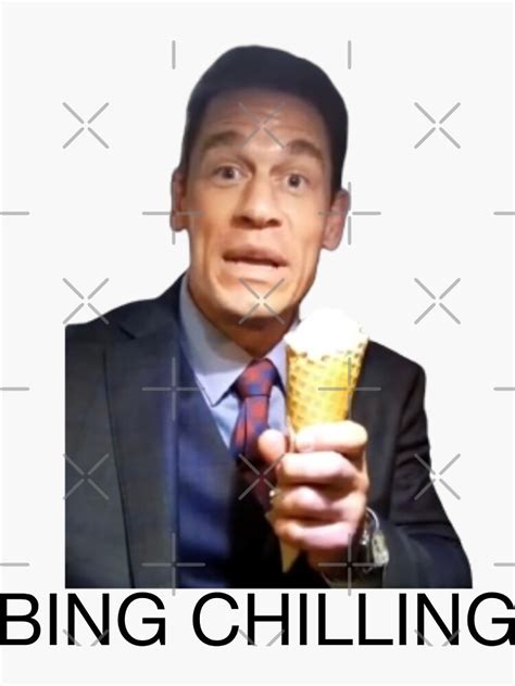 "bing chilling john cena funny ice cream sticker" Sticker for Sale by ...