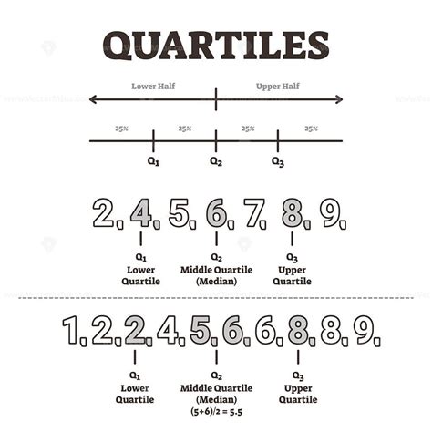 Quartiles explanation, vector illustration diagram – VectorMine in 2023 ...