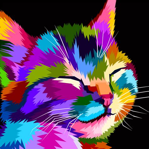 Rainbow cat wall art canvas - TenStickers