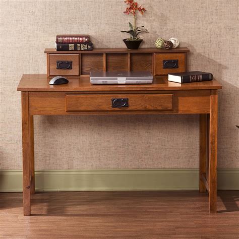 Amarillo Mission Style Writing Desk with Hutch, Oak - Walmart.com ...