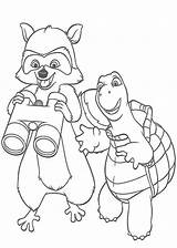 Verne And RJ Peeking With Binocular In Over The Hedge Coloring Pages  sketch template