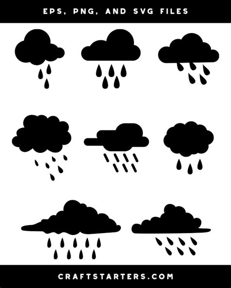 Rain Cloud Silhouette Clip Art