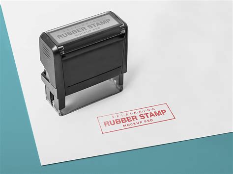 Free Self Inking Rectangular Rubber Stamp Mockupа — Free Mockup World