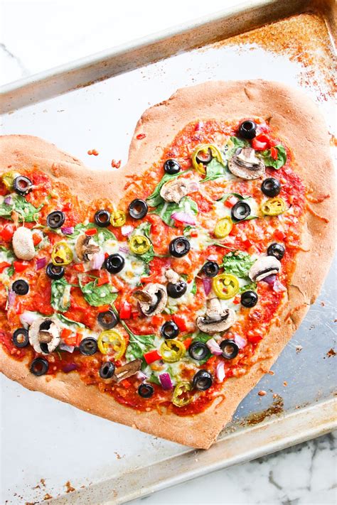 Heart Shaped Veggie Pizza