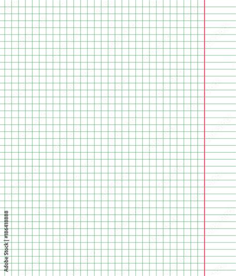 Green square notebook sheet school paper with pink vertical line ...