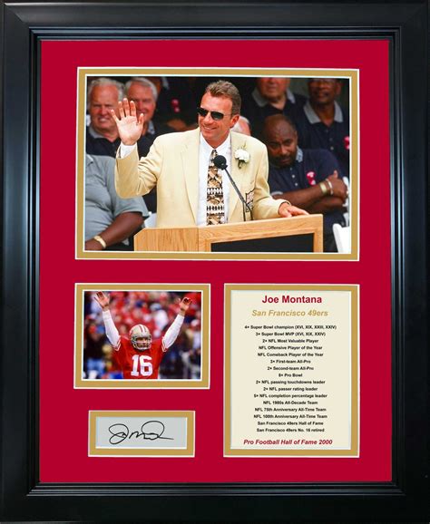 Framed Joe Montana Hall of Fame Facsimile Laser Engraved - Etsy