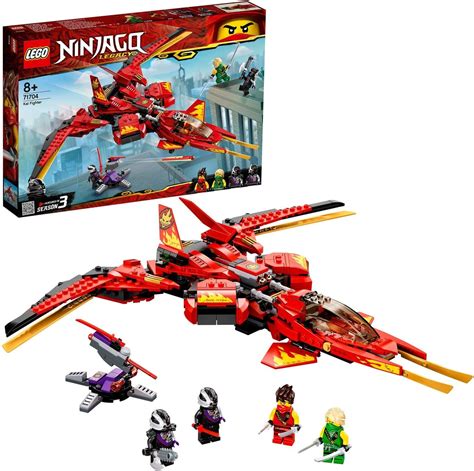 LEGO NINJAGO Kai Fighter 71704 building set with fighter jet and 4 minifigures, Toy for Boys and ...