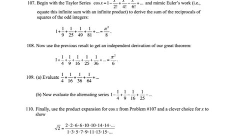 Solved Begin with the Taylor Series cos x = 1 - x/2! + x/4! | Chegg.com