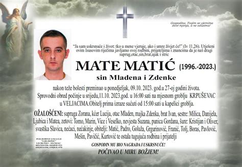 Mate Matić | Osmrtnice Livno