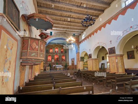 Church interior at Mission San Juan Bautista, California, USA Stock ...