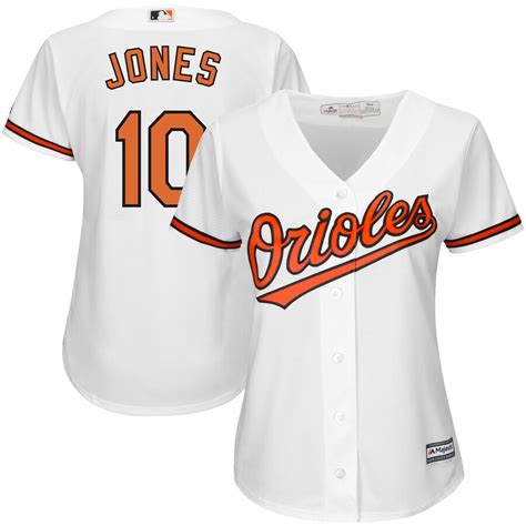 Women's Baltimore Orioles Adam Jones Majestic White Home Cool Base ...