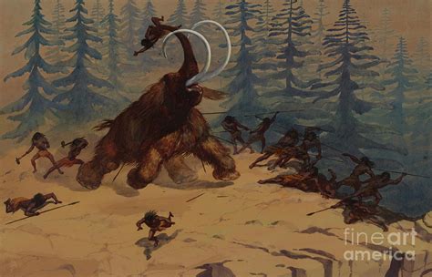 Woolly Mammoth Painting by Ernest Henry Griset - Pixels