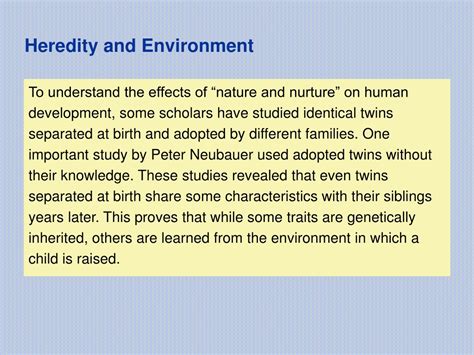 🌱 Role of heredity and environment in growth and development. What is the role of heredity and ...