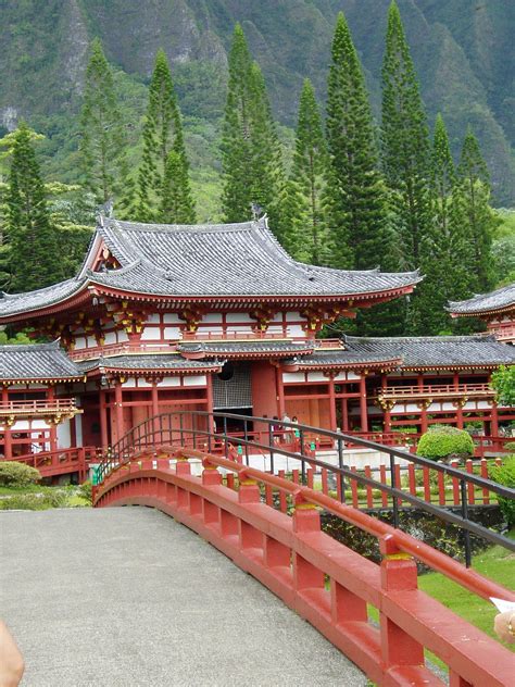 Byodo-In in Valley of the Temples Memorial Park, Kahaluu, Oahu, Hawaii We removed our shoes and ...