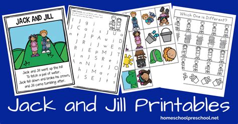 Free Printable Jack and Jill Activities for Preschool