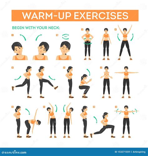 Warm-up Exercise Set before Workout. Stretch Muscles Stock Vector - Illustration of muscles ...