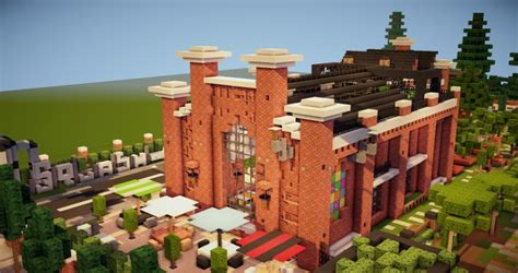 Realistic Brick Factory renovated into shopping mall Minecraft Project