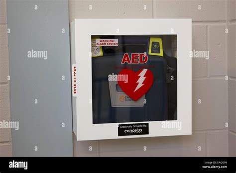 aed automated external defibrillator installed in a high school Stock ...