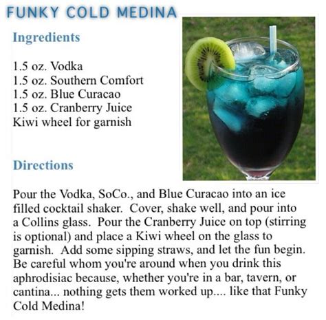 FUNKY COLD MEDINA | Drinks alcohol recipes, Flavored vodka drinks, Alcohol recipes