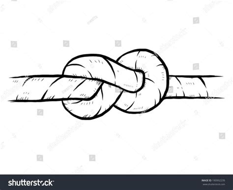 tie Rope to stake Sketch | Rope Knot Cartoon Vector Illustration Black ...