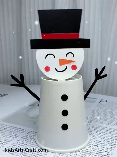 DIY Snowman Paper Cup Craft Tutorial For Kids Check more at https://www ...