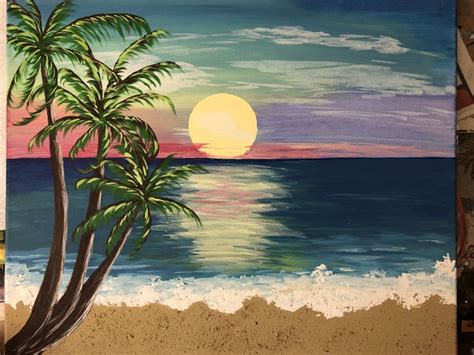 Tropical beach | Tropical beach, Art, Painting