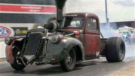 "Burnie" Cummins powered drag racing Rat Rod - YouTube