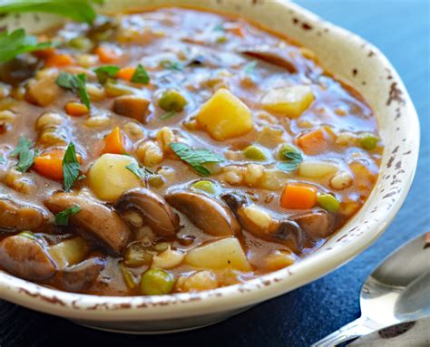 Vegan Mushroom Barley Soup - TheVegLife