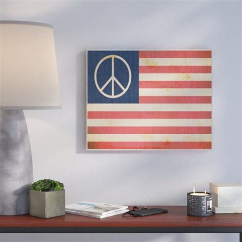 Wrought Studio 'Peace American Flag' Graphic Art Print | Wayfair