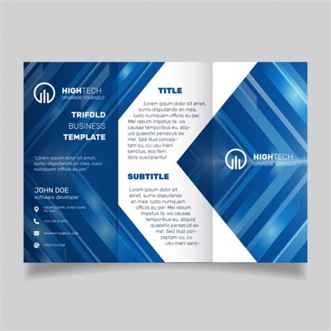 Free Vector | Blue technology brochure template