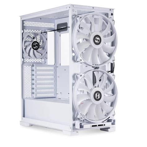 LIAN LI LANCOOL 215 W White Steel / Tempered Glass ATX Mid Tower ...