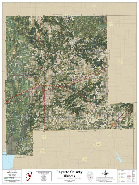 Fayette County Illinois 2020 Aerial Wall Map | Mapping Solutions