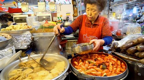 KOREAN STREET FOOD - Gwangjang Market Street Food PART 2 | SPICY Korean Food in Seoul South ...