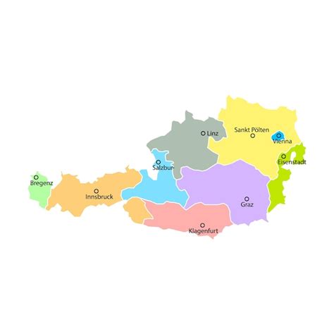 Premium Vector | Austria map background with regions region names and ...