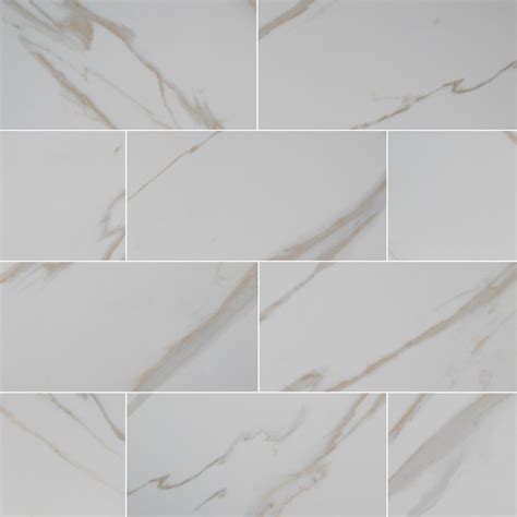 Pietra Calacatta 12x24 Polished Porcelain Tile - Floor Tiles USA