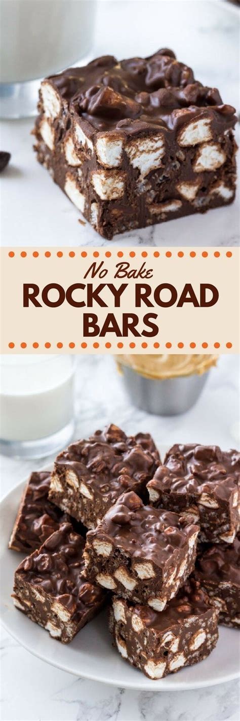 No Bake Rocky Road Bars | Recipe | Desserts, Baking, Yummy food