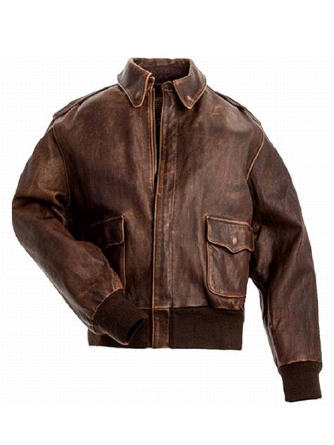 Men’s A2 Flight Bomber Real Distressed Brown Leather Jacket